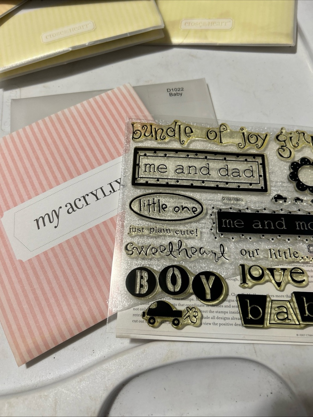 My Acrylix Baby Sentiment Clear Stamp Set - Pink Accents